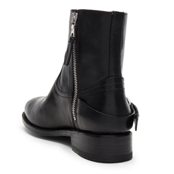 NEW! Rag & Bone Lightly Distressed Smooth Black Oliver Leather Zip Boots - Picture 5 of 9